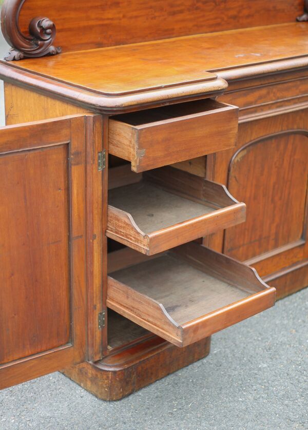 Meuble bois d'acajou ancien, meuble comptoir anglais, serviteur anglais, meuble buffet