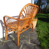 Rattan bench 80s