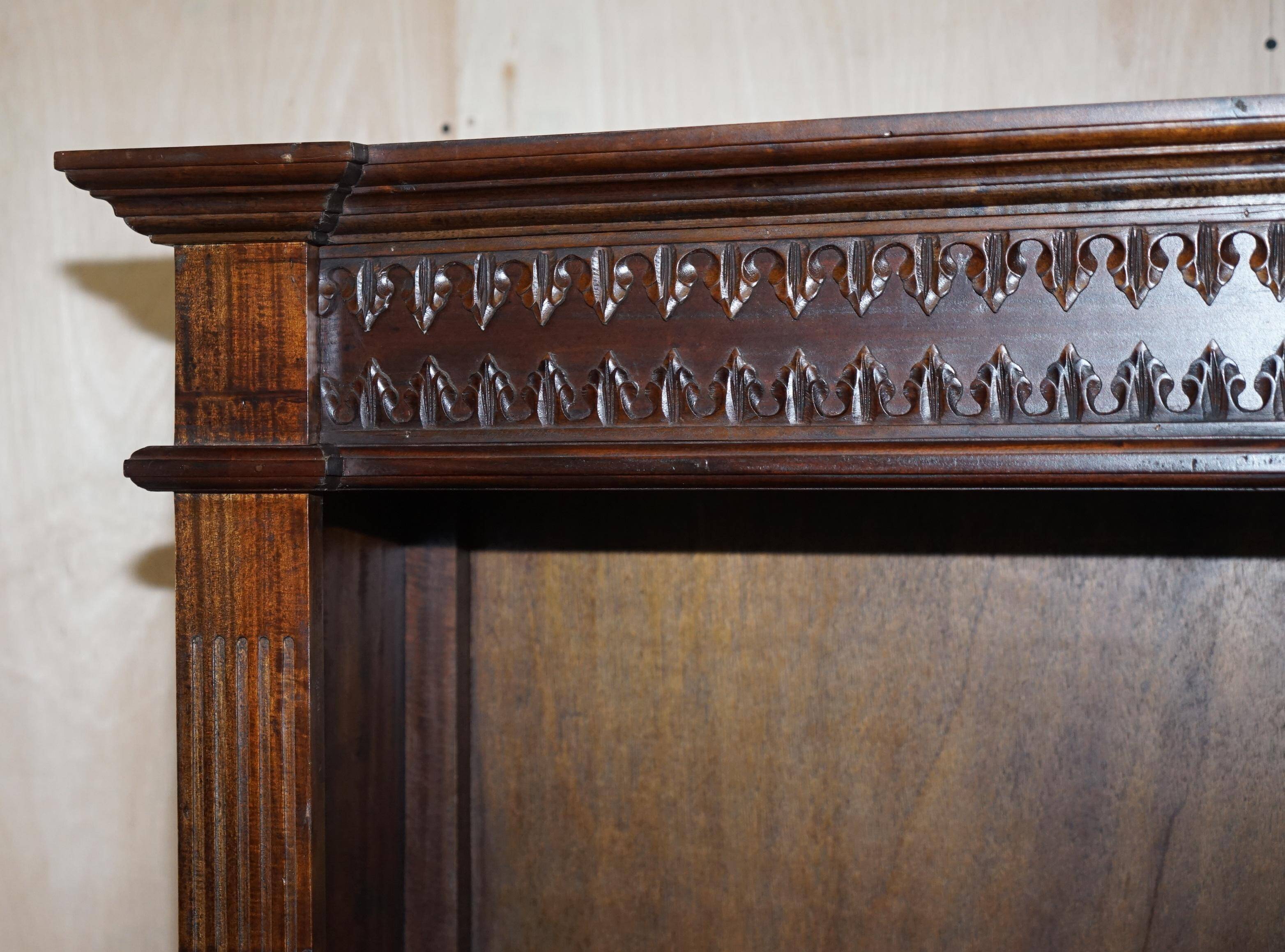 X3 vintage open libraries carved in Jacobean style