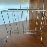 Vintage gold metal magazine rack