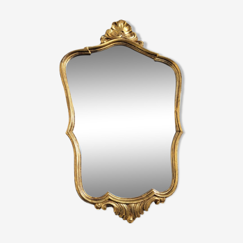 Large golden shell mirror 1960 47x75cm