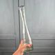 Large vintage ribbed glass soliflore – Transparent vase