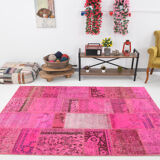 5x8 Pink Vintage Patchwork Rug 242x164Cm