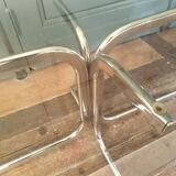 Glass and chrome coffee table 1970