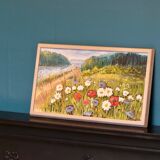 1930's Original Swedish Modernist Oil on Panel "Summer Landscape" by Solveig Bohm-Dahlberg - Framed