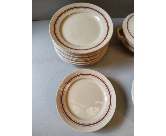 Service de table vaisselle vintage gaston kg lunéville france assiettes plats soupières saucière
