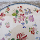 Large old dish in faience Longchamp iron earth Chevrefeuille Flowers