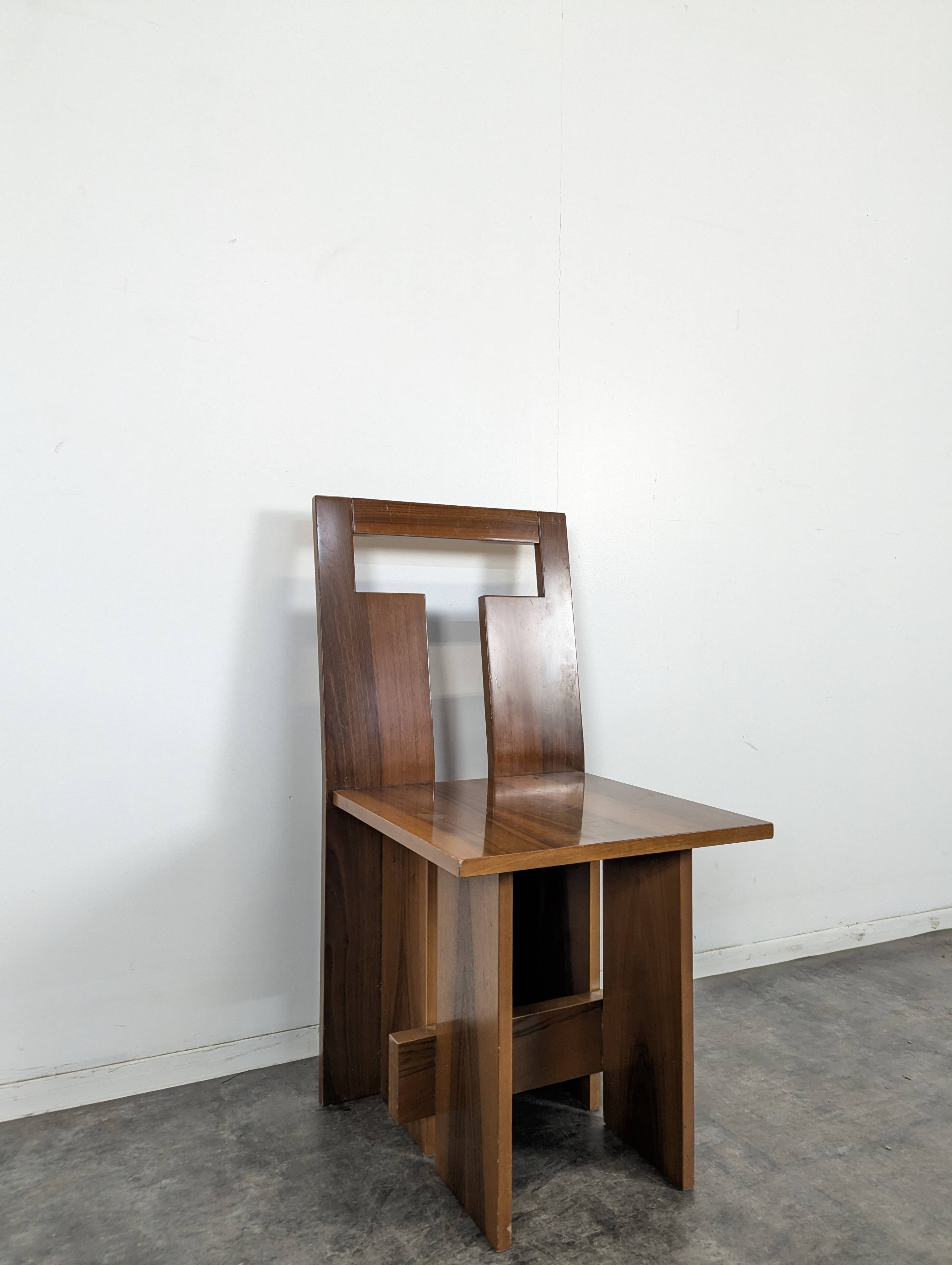 Set of 8 Italian chairs in American walnut Loto Spa