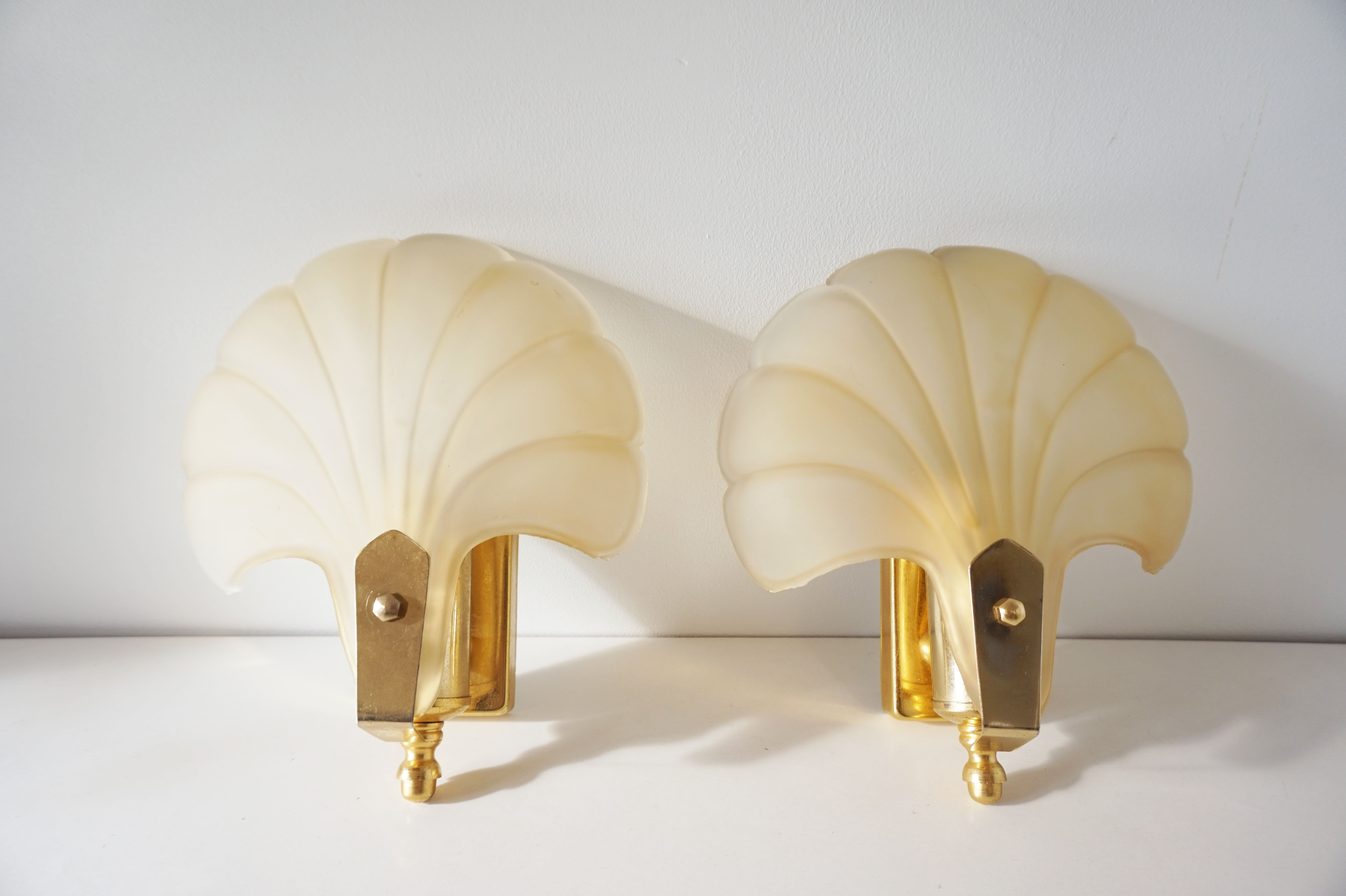 Pair of glass shell appliques
