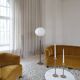 Mid-century black leather floor lamp by Falkenbergs Belysning, Sweden, 1960s.