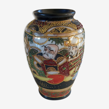 Vase asiatique porcelaine émaillée
