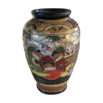 Vase asiatique porcelaine émaillée