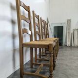 Set of 4 rush-seated chairs