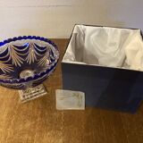Vase coupe cristal Pbo bleu