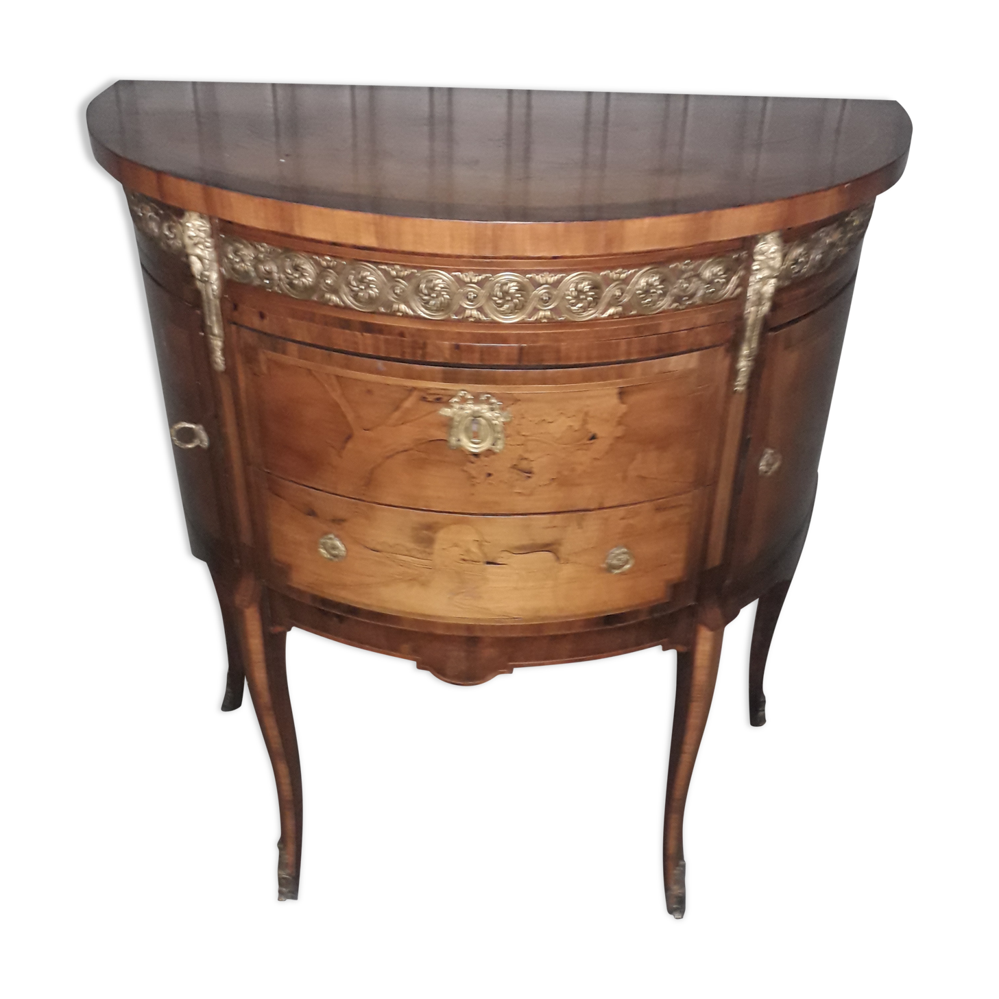 Commode demi-lune en marquetterie