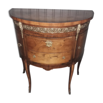 Half-moon chest of drawers in marquetterie