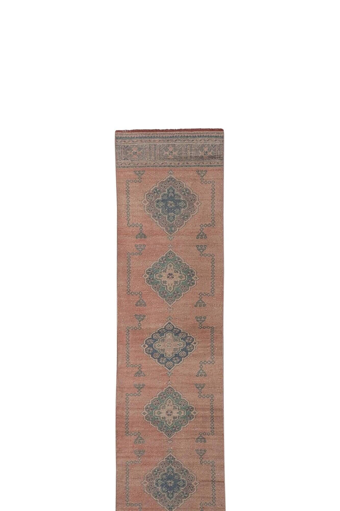 Vintage Turkish hallway rug 80x677 cm