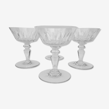 4 Baccarat crystal champagne cups, picadilly model
