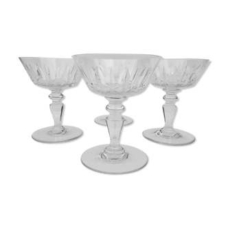4 Baccarat crystal champagne cups, picadilly model