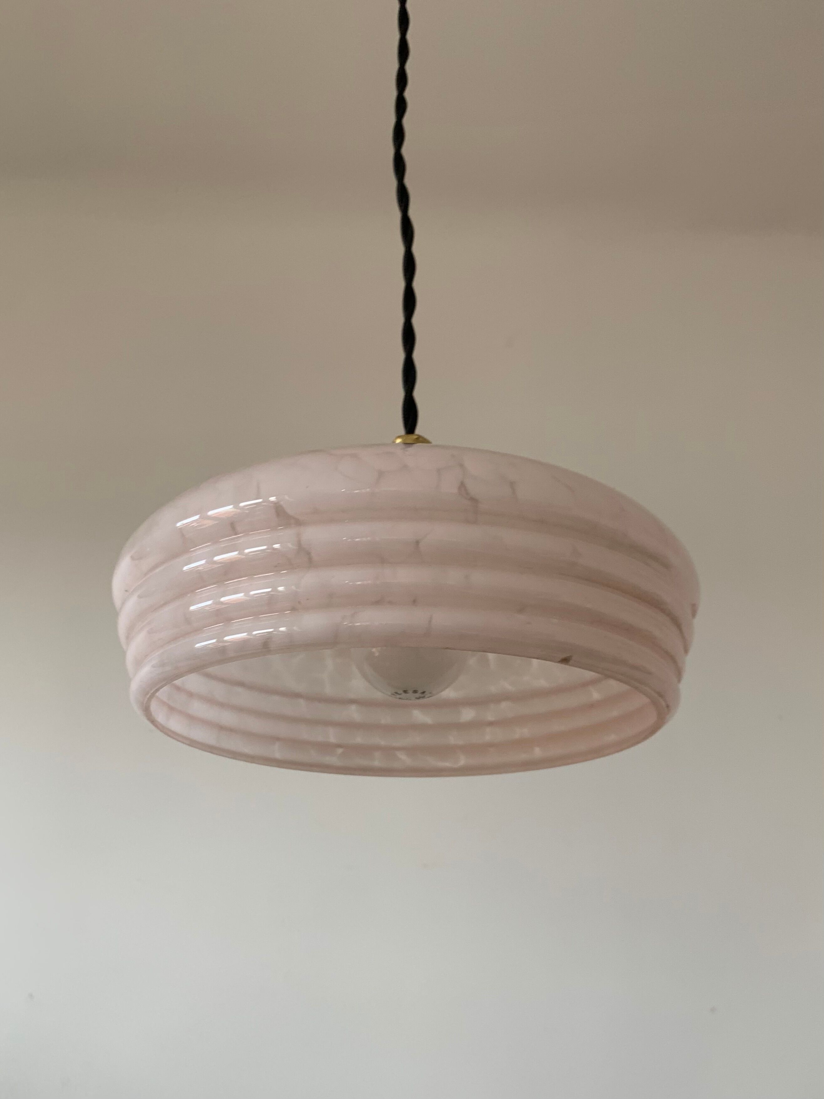Pink Clichy glass pendant lamp
