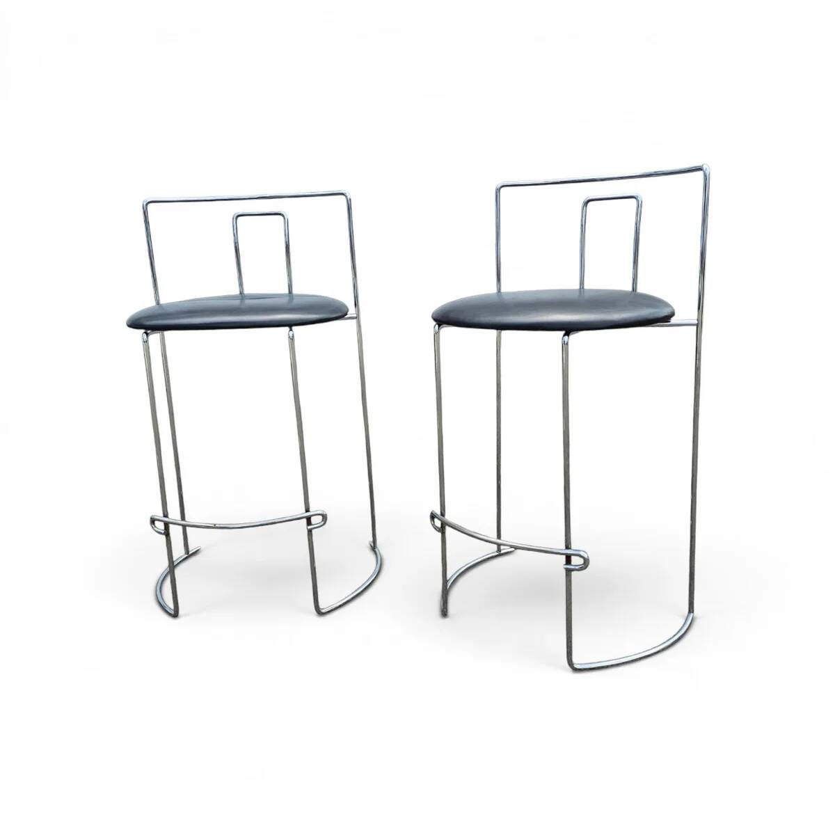 2 x Gaja stool by Kazuhide Takahama for Simon Gavina / black leather