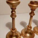 Set of gilded brass candle holders