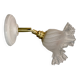 Vintage tulip glass wall light in transparent, slightly pearlescent white.
