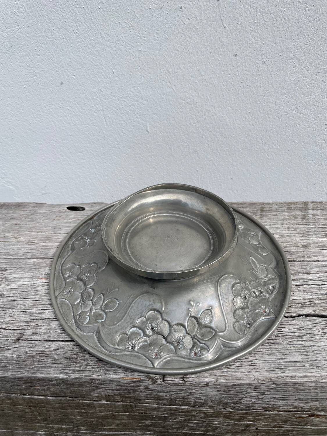Signed metal salad bowl