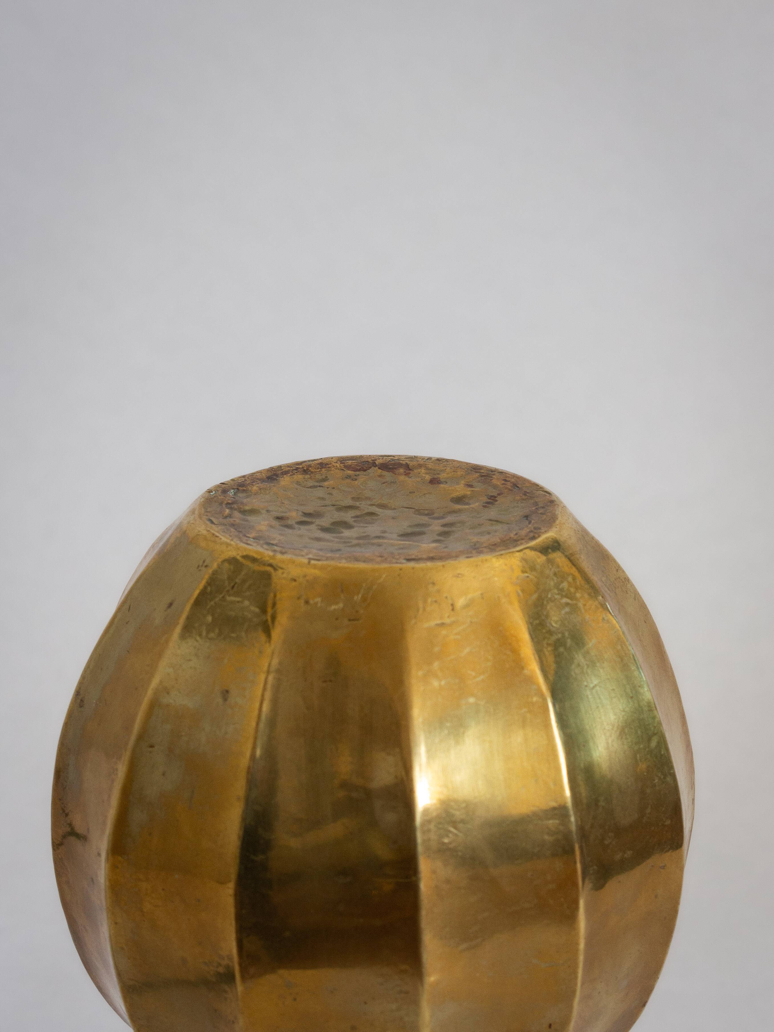 Faceted brass ball lamp base, 1940s