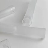 Transparent Murano Glass Liqueur Glasses - Set of 4, Ice-Effect, Heavy Tubular Design, Italy 1980s