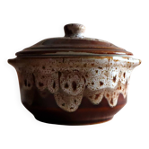 Petite cassolette / Sucrier vintage en grès flammé – Style Revol