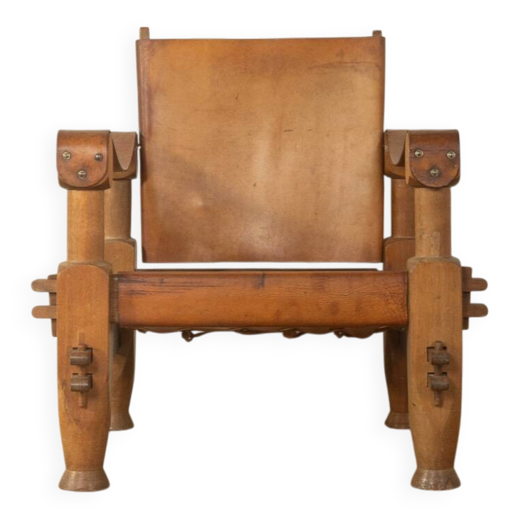 Brutalist Vintage Safari Armchair