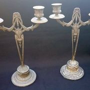 WMF Antique Art Nouveau Candlestick Pair Jugendstil  Germany