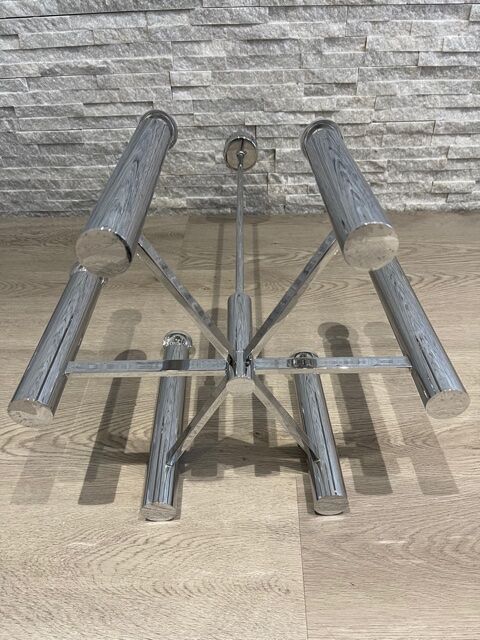 1970 stainless steel modernist chandelier