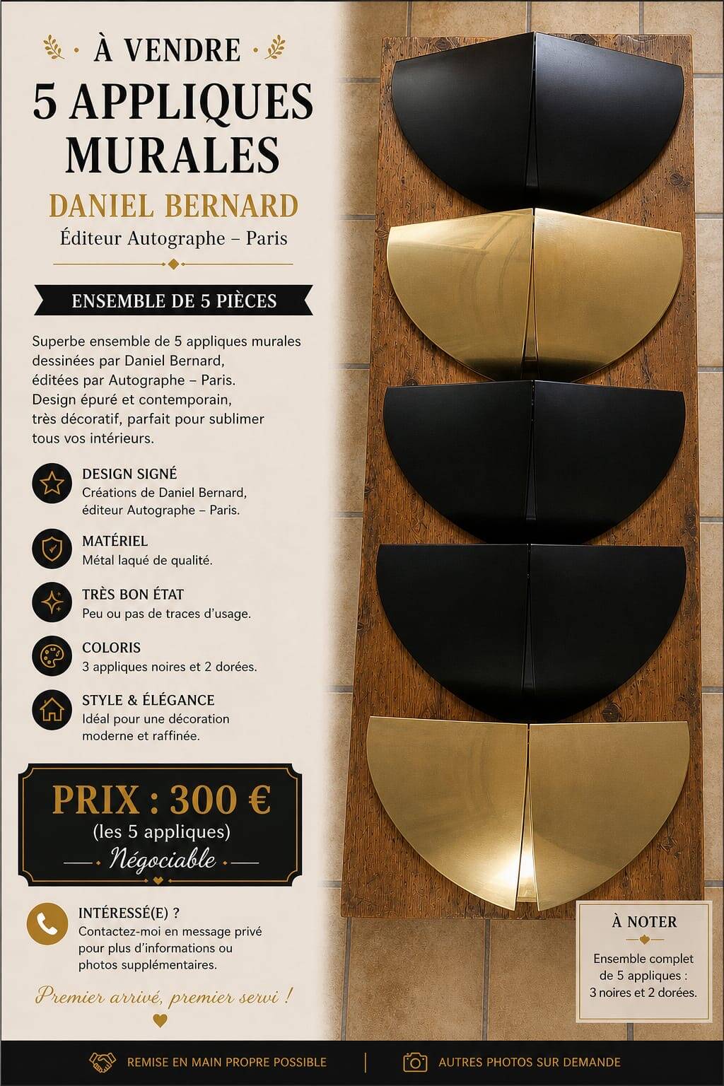 💡5 Designer Wall Lights Daniel Bernard – Autographe Paris | 200