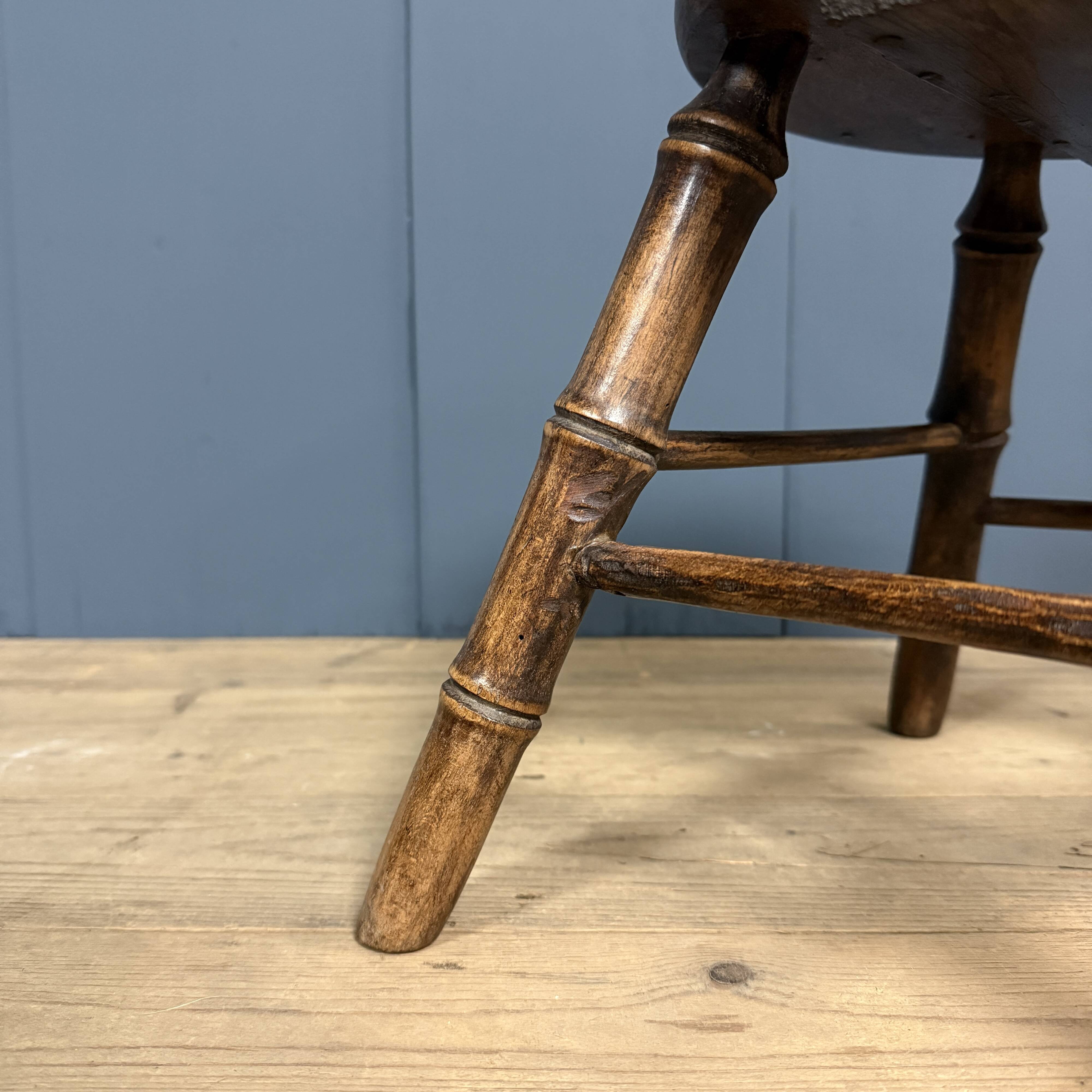Faux bamboo stool made of beech wood
