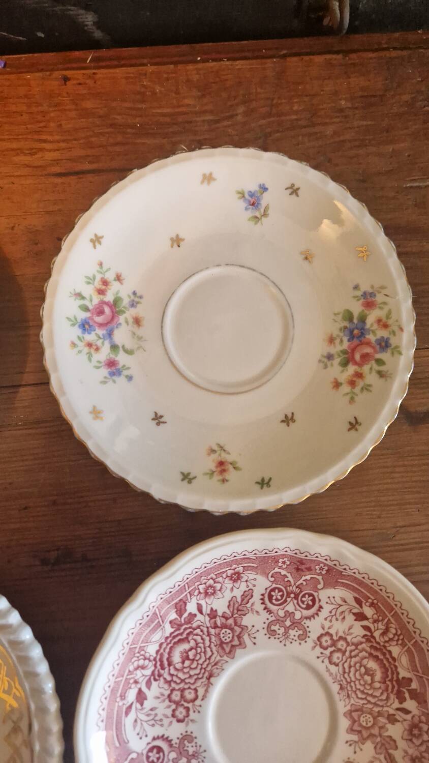Set of 6 saucers small antique biscuit bread plates Limoges Villeroy and Bich Gilbert