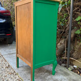 Vintage green oak chest of drawers from the 1960s.
