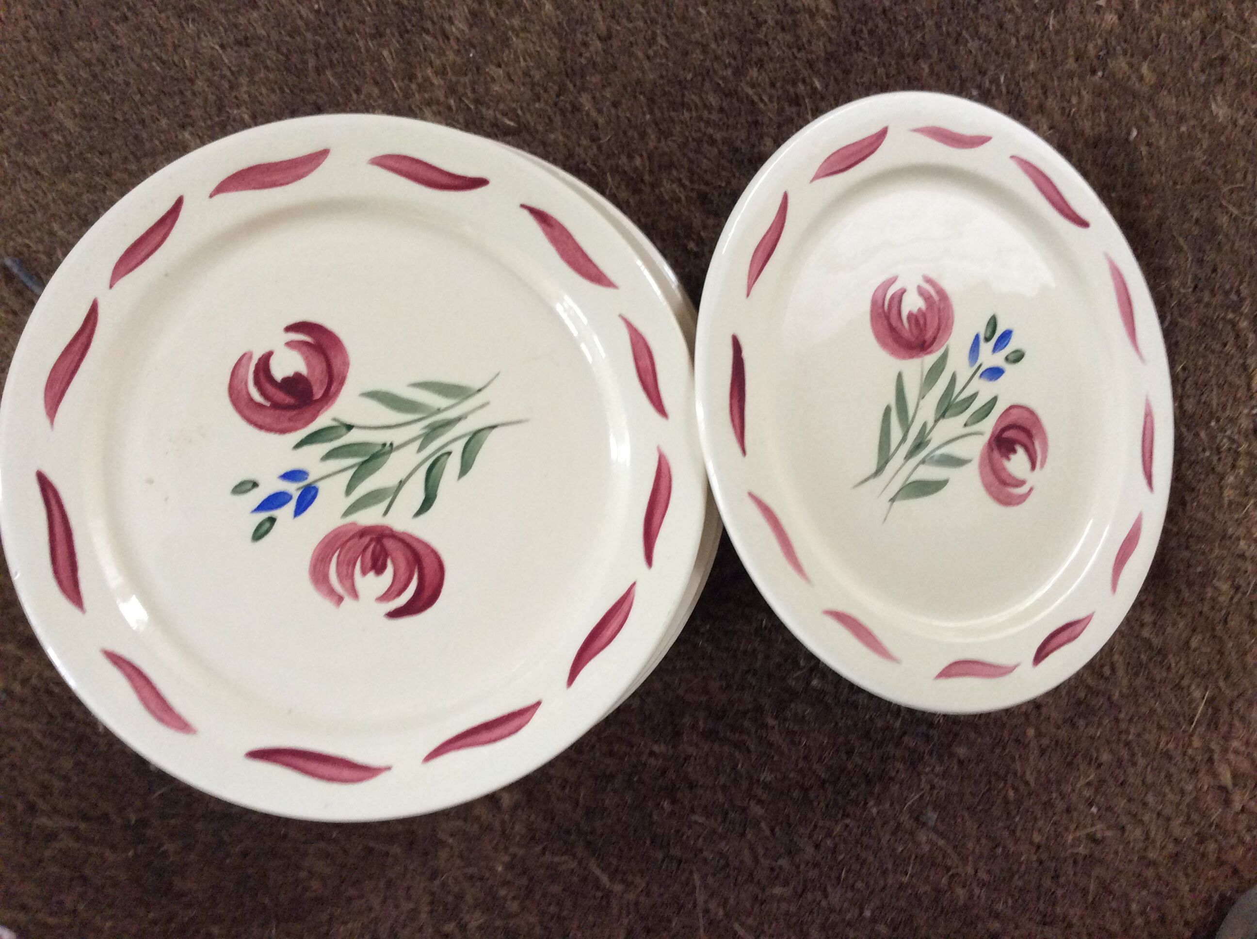 12 vintage dessert plates