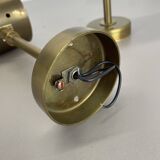 Set of two large minimalist Brass "tube" Wall Light Sconces, Italy 1970s