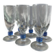 6 flûtes à champagne transparente pied bleu design