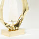Paire de lampes en laiton cristal de roche signées Willy Daro