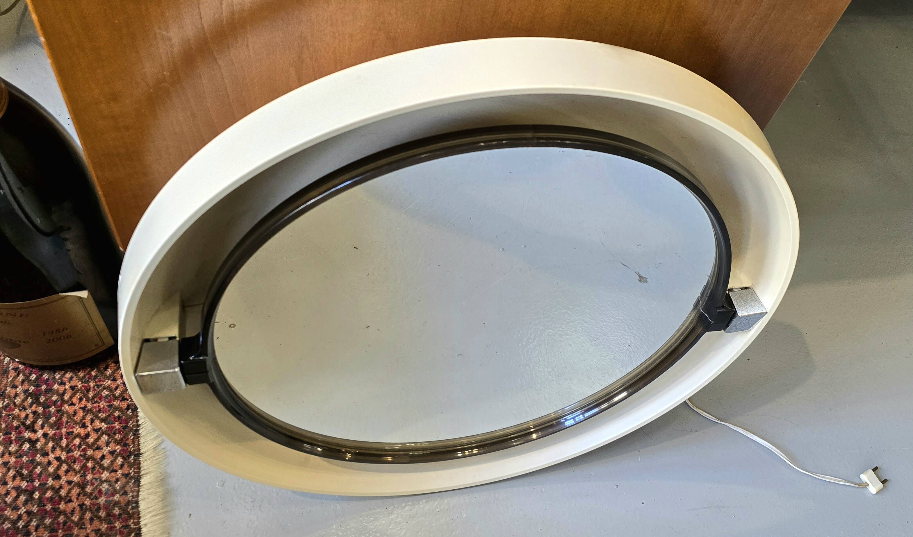 Vintage bathroom mirror allibert a41 backlit space age 1970
