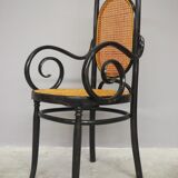 Chairs in curved beech and vienna straw, 1980s, set of 4