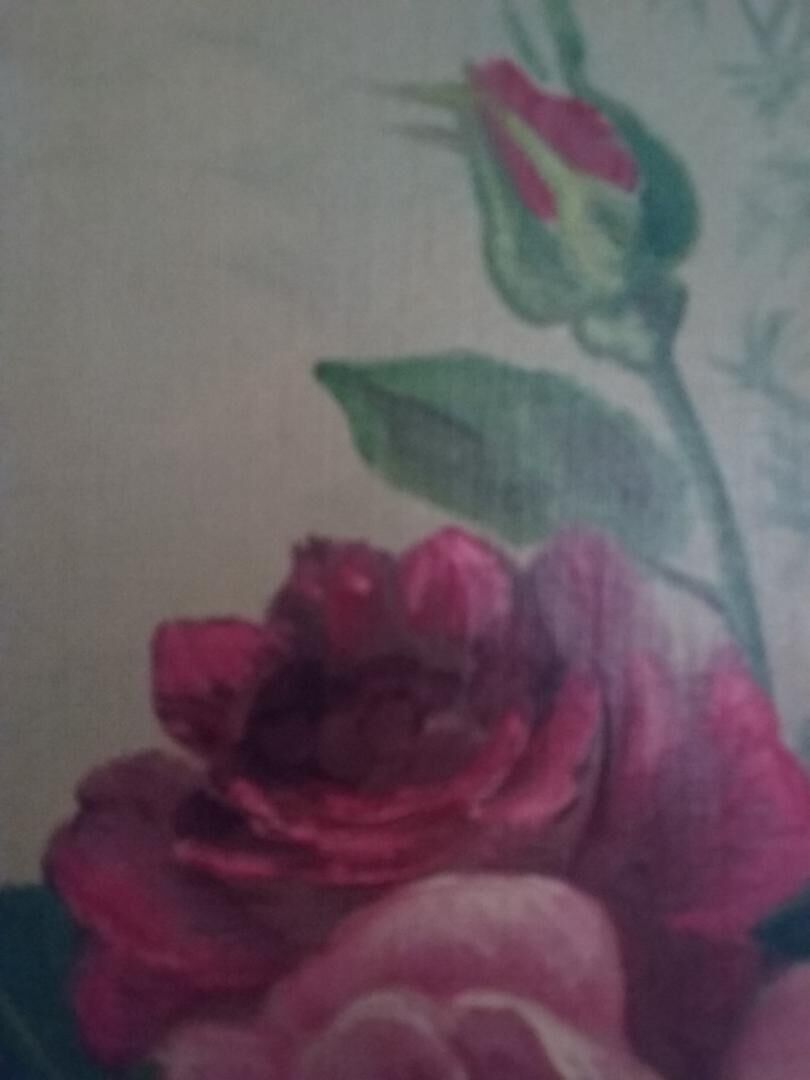 Still life vintage oil on canvas representing a bouquet of roses signed Piquet