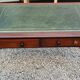 English desk with 2 drawers on green leather