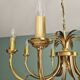 Brass chandelier, pineapple leaf decoration, Boulanger, 1970