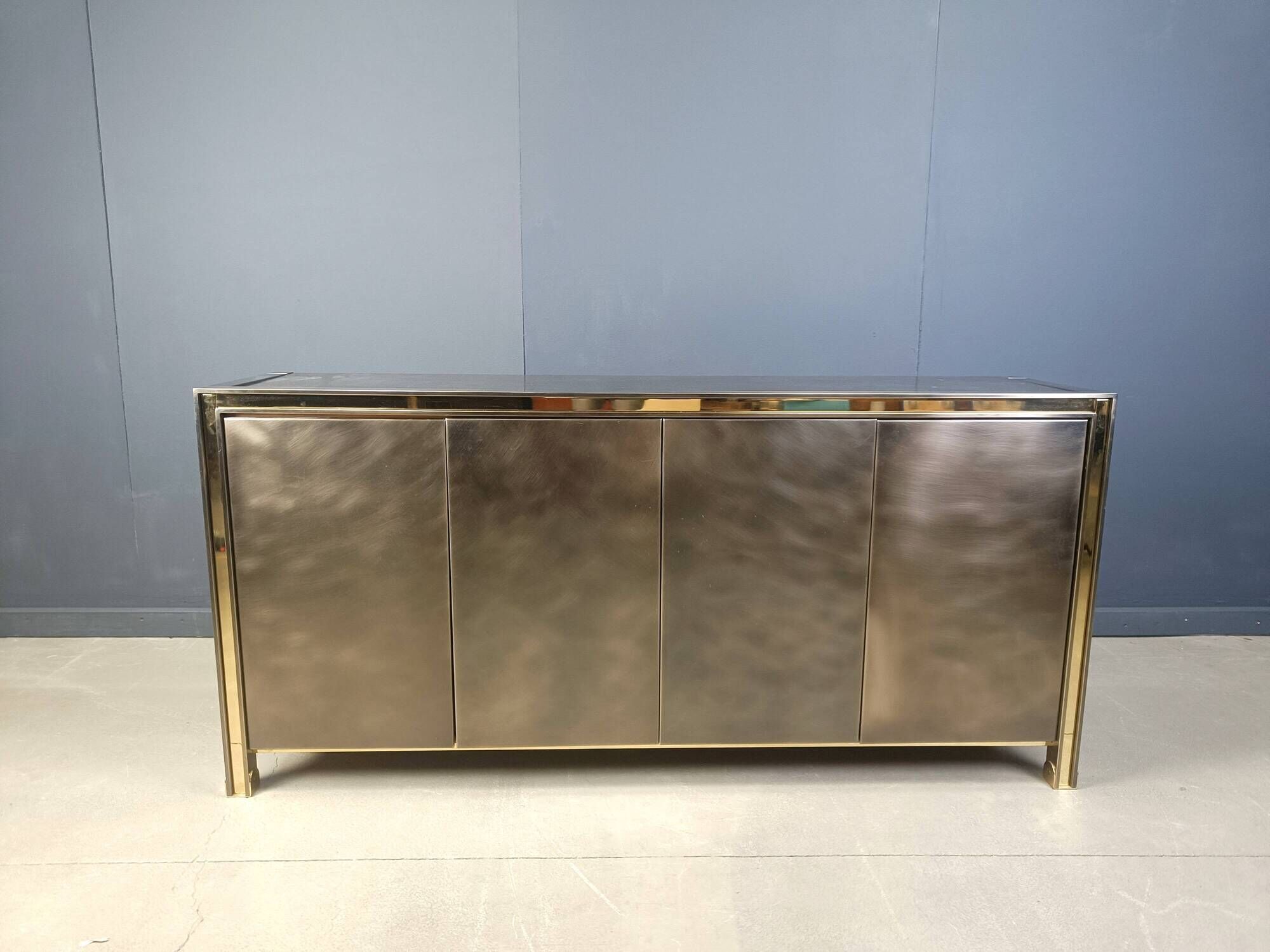 Vintage brass credenza by Belgochrom, 1970s