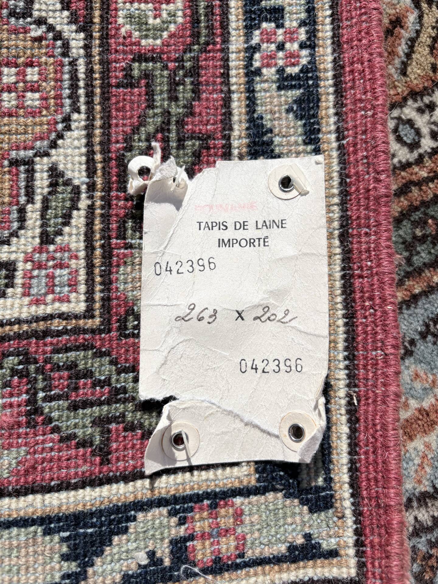Large vintage Romanian wool carpet in Bakhtiari style