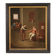 Antique Flemish interior scene painting from the 17th century